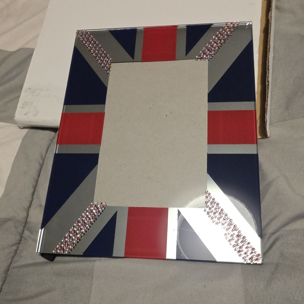Juliana Home Living Union Jack Photo Frame with Rhinestones For 4x6 Photo